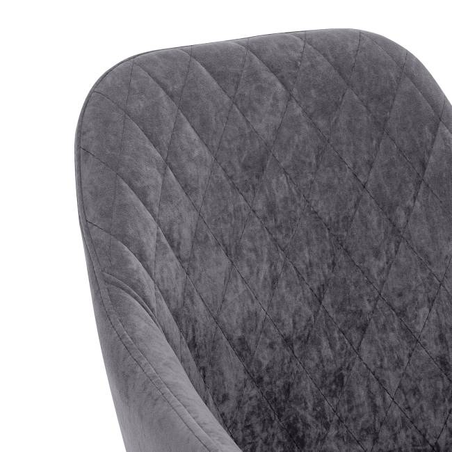 Стул с подлокотниками Leset Слим, каркас Черный, велюр Графит Графит Черный