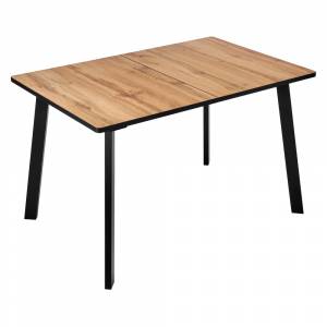 Стол Dublin раскладной 120-160х80х75 Дуб Вотан, чёрные ножки