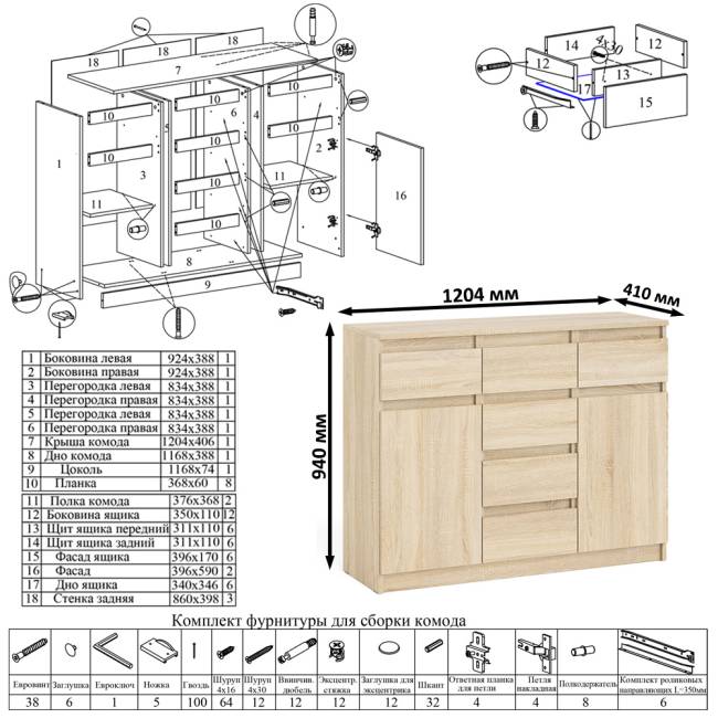 Комод с ящиками и дверками Мори МК1200.4 цвет дуб сонома Комод с ящиками и дверками Мори МК1200.4 цвет дуб сонома