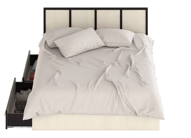 Кровать с ящиками Сакура 1400 цвет венге/дуб лоредо