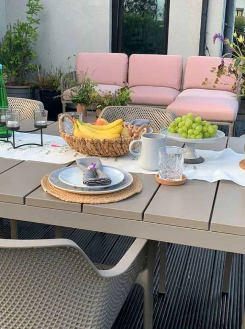 Пуф пластиковый с подушкой Komodo Pouf тортора, розовый 720х720х475 мм