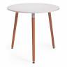 Стол MARS (mod. T1004) МДФ/дерево, White (Белый) / Natural (натуральный), 80 х 80 х 75 см White (Белый) / Natural (натуральный) МДФ/дерево