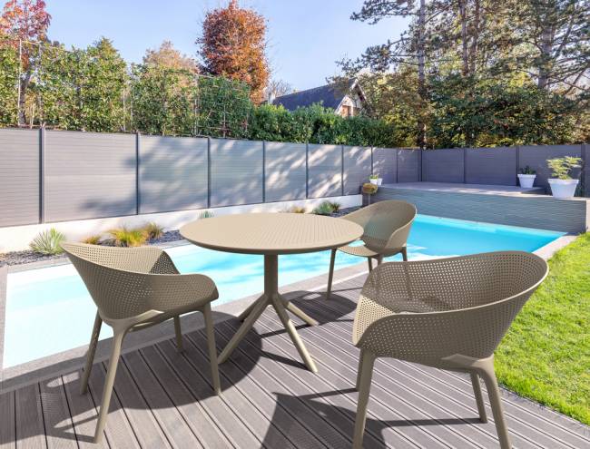 Стол пластиковый Sky Table Ø105 бежевый Ø1050х740 мм