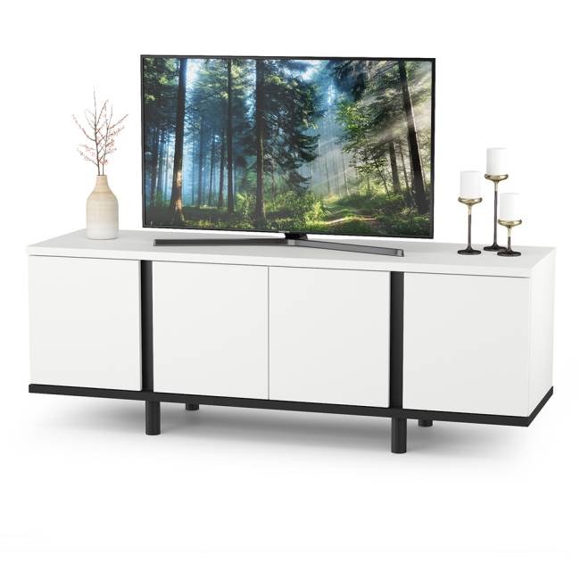 Комплект белой мебели для спальни Валенсия № 35 цвет белый шагрень/чёрный