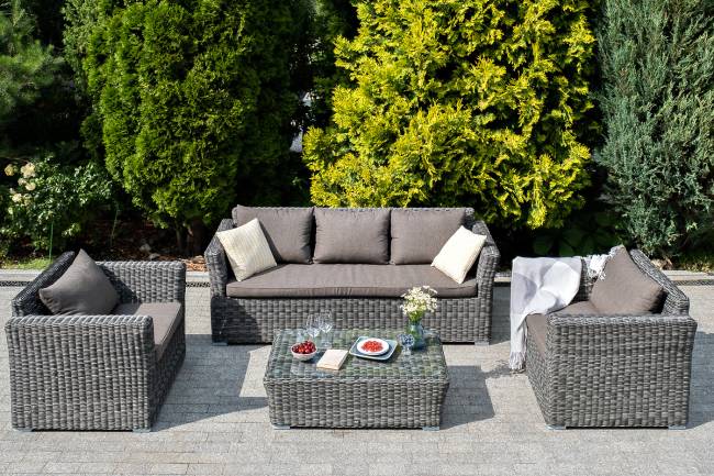 "Капучино" лаунж-зона из искусственного ротанга, цвет графит "Капучино" лаунж-зона из искусственного ротанга, цвет графит