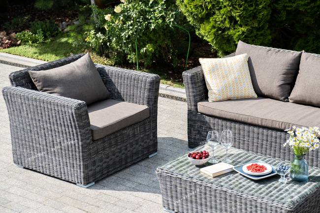 "Капучино" лаунж-зона из искусственного ротанга, цвет графит "Капучино" лаунж-зона из искусственного ротанга, цвет графит