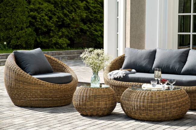 "Барселона" лаунж-зона из искусственного ротанга, цвет соломенный