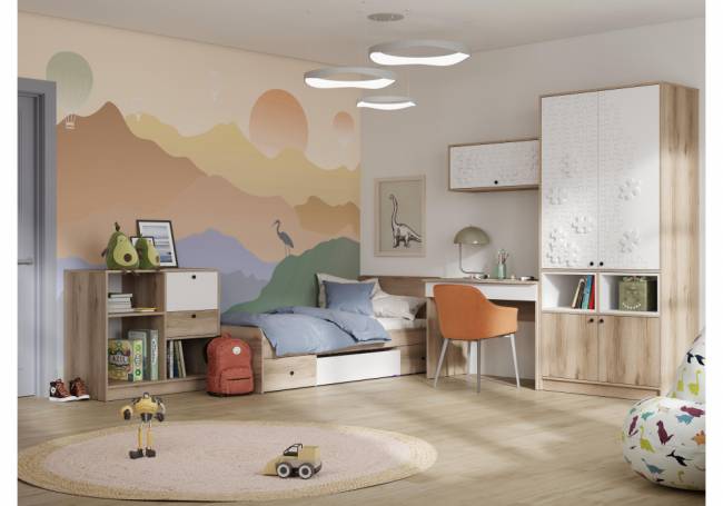 Комод Кинд ТБ-01 супермат белый / дуб делано