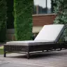 Лежак-шезлонг из искусственного ротанга КОРСИКА, коричневый, серый