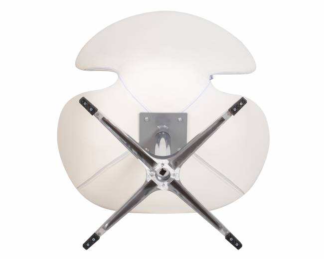 Кресло дизайнерское DOBRIN SWAN, белый кожзам P23, алюминиевое основание