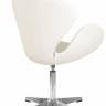 Кресло дизайнерское DOBRIN SWAN, белый кожзам P23, алюминиевое основание