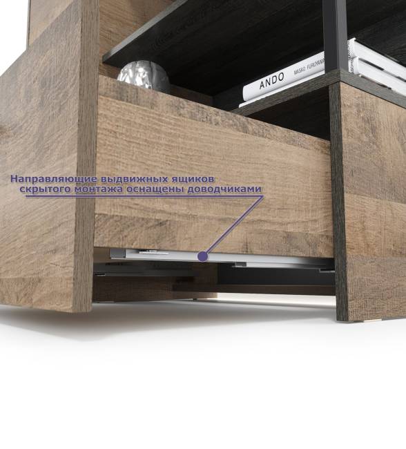 Два комода с дверкой и ящиком с навесной полкой и комодом с тремя ящиками Трувор цвет дуб гранж песочный/интра Два комода с дверкой и ящиком с навесной полкой и комодом с тремя ящиками Трувор цвет дуб гранж песочный/интра