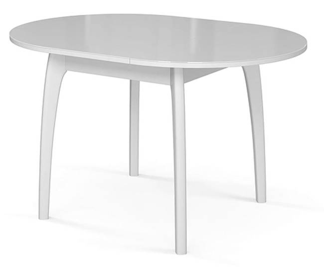 Стол DikLine M46 белый/стекло белое optiwhite Стол DikLine M46 белый/стекло белое optiwhite