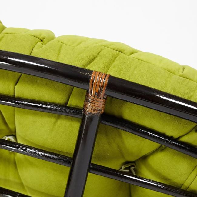 Кресло PAPASAN/ПАПАСАН 23/01 W  /с подушкой/ диаметр подушки 125 см, 115х101х104 см, Antique brown (античный черно-коричневый), флок Олива, 23 Antique brown (античный черно-коричневый)