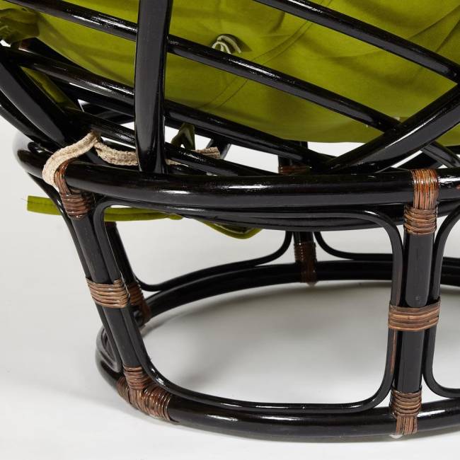 Кресло PAPASAN/ПАПАСАН 23/01 W  /с подушкой/ диаметр подушки 125 см, 115х101х104 см, Antique brown (античный черно-коричневый), флок Олива, 23 Antique brown (античный черно-коричневый)