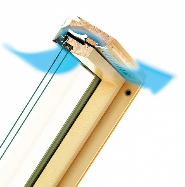 Деревянное мансардное окно FPU-V U3 PRESELECT MAX с комбинированной системой открывания Деревянное мансардное окно FPU-V U3 PRESELECT MAX с комбинированной системой открывания