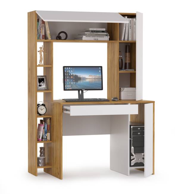 Стол компьютерный Комфорт 12.71 цвет дуб золотой/белый