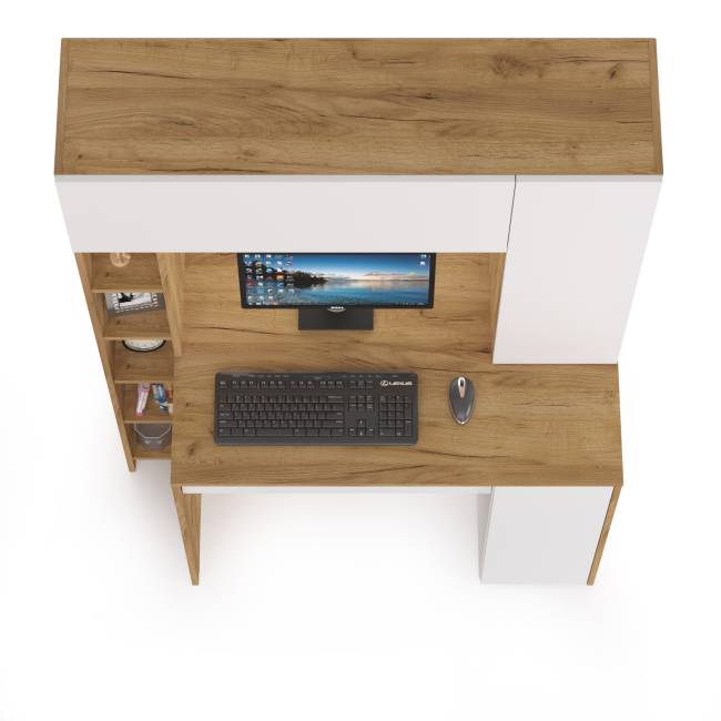 Стол компьютерный Комфорт 12.71 цвет дуб золотой/белый