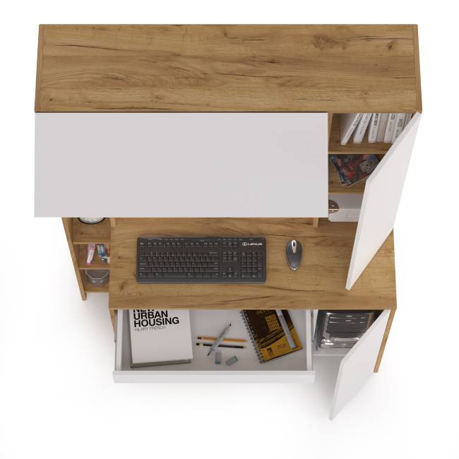 Стол компьютерный Комфорт 12.71 цвет дуб золотой/белый