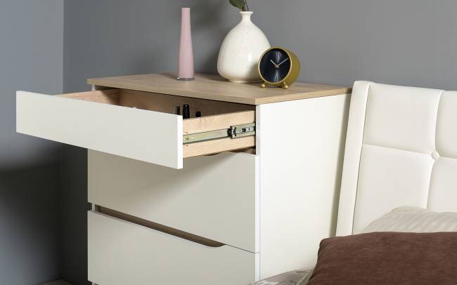 Кровать 1600 двуспальная Муссон 11.41 с основанием и комод с зеркалом цвет белый/дуб эндгрейн элегантный Кровать 1600 двуспальная Муссон 11.41 с основанием и комод с зеркалом цвет белый/дуб эндгрейн элегантный