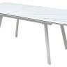 Стол ARUBA 140 GREY-WHITE/ WHITE глазурованное стекло М-City