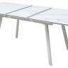 Стол ARUBA 140 GREY-WHITE/ WHITE глазурованное стекло М-City