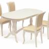 Стол раскладной Siena ( SA-T6EX2L ) дерево гевея/мдф, 150+35+35х80х75см, ivory white (слоновая кость 2-5)